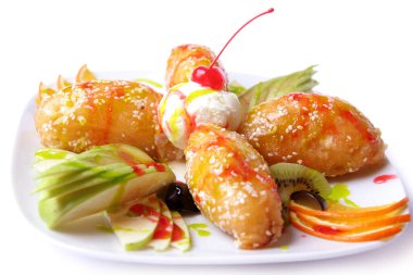 Tatlı meyveli kek yakın çekim görüntüsü