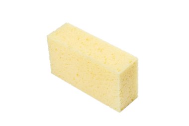 Beyaz arkaplanda sarı sünger