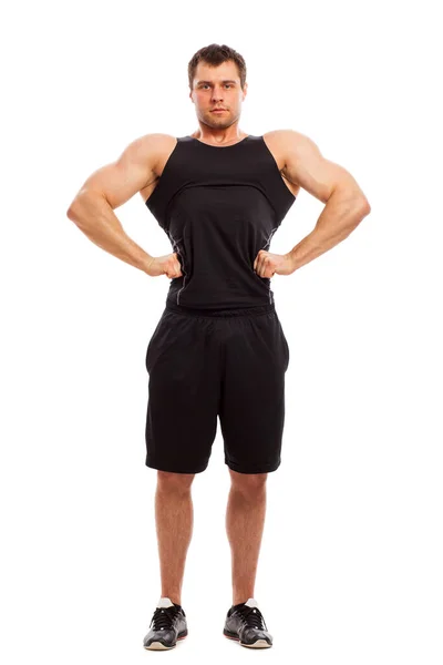 Bodybuilder Fitwear Posing Isolated White Background — Stock Photo, Image