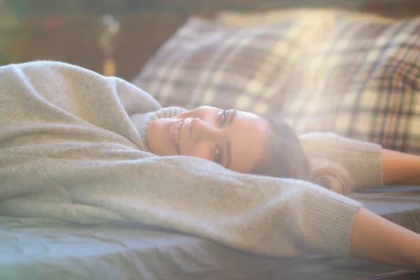 Ocio Matutino Cama — Foto de Stock