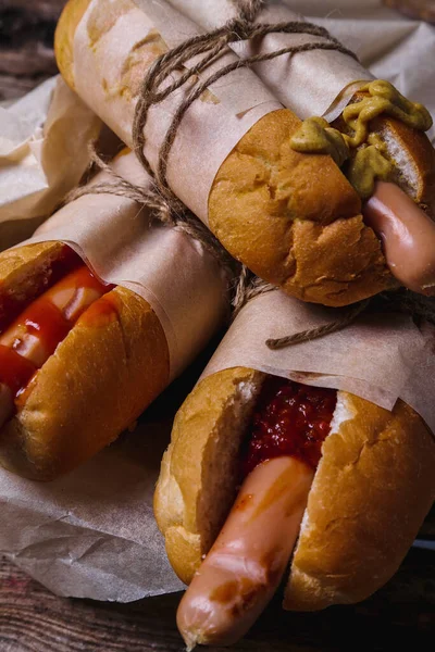 Lahodný Hot Dog Stole — Stock fotografie