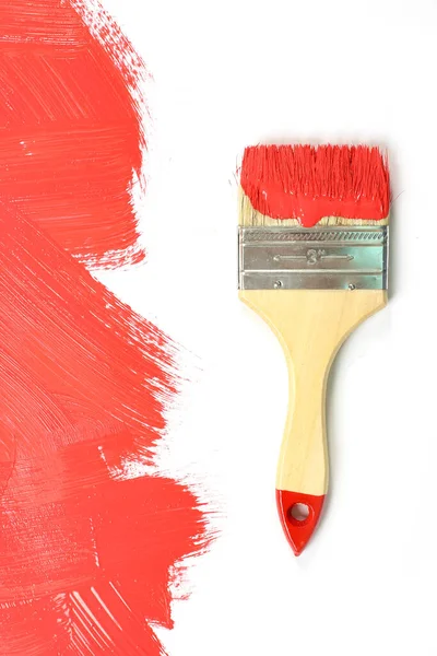 Pittura Rossa Sfondo Bianco — Foto Stock