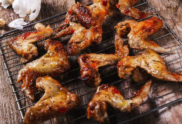 Food Delicious Chicken Wings Table — Stock Photo, Image