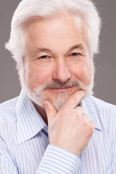 Handsome Elderly Man Grey Beard Background — Stock Photo, Image