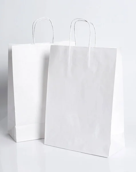 Shopping Empty Paper Bags Handles — Stock Photo, Image