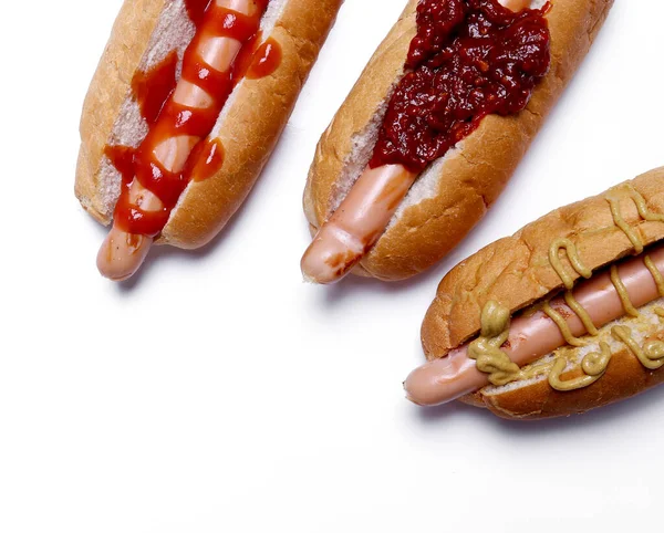 Delizioso Hot Dog Sul Tavolo — Foto Stock