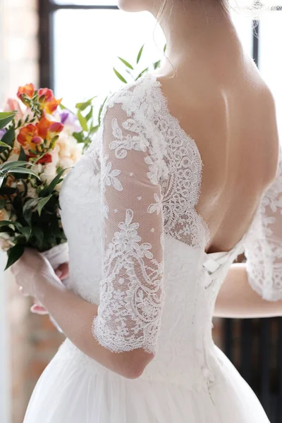 Hermosa Novia Vestido Novia — Foto de Stock