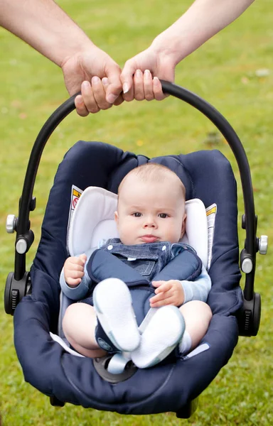 Cute Little Boy Baby Seat — Stock Photo, Image