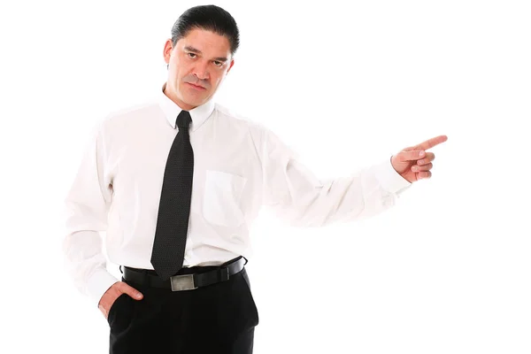 Hombre Mediana Edad Traje Posando Estudio Sobre Fondo Blanco —  Fotos de Stock