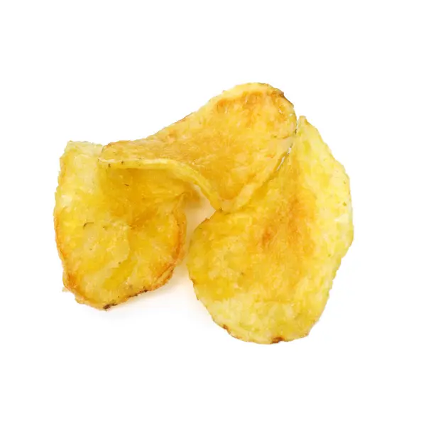 Läckra Potatis Chips Vit Bakgrund — Stockfoto