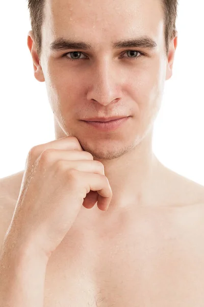 Retrato Hombre Guapo Sin Camisa Que Está Posando — Foto de Stock