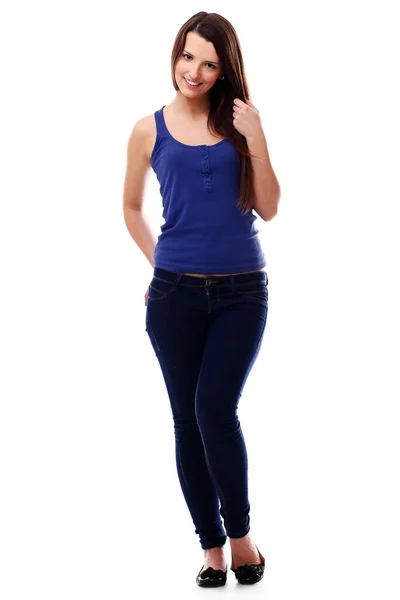 Beautiful Slim Girl Posing Studio — Stock Photo, Image