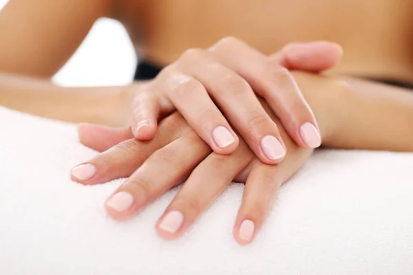 Imagem Belas Mãos Mulher Com Manicure — Fotografia de Stock