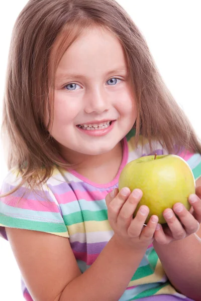 Portret Dziewczyny Ładny Szczęśliwy Studio — Zdjęcie stockowe