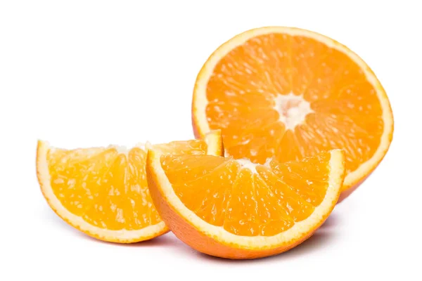 Some Sliced Whole Oranges Together White Background — Stock Photo, Image