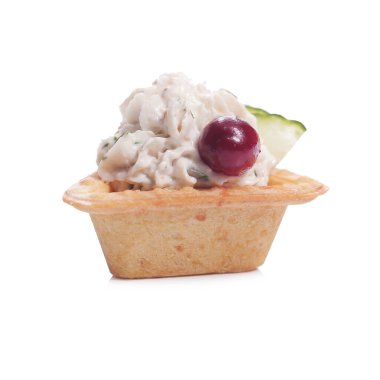 Yiyecekler. Beyaz arka planda nefis aperatifler