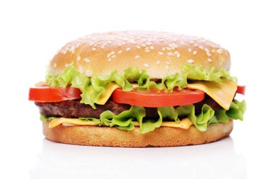 Büyük ve lezzetli bir burger.
