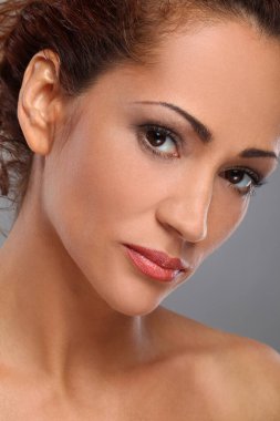 doğal makyaj güzel middleaged kadın
