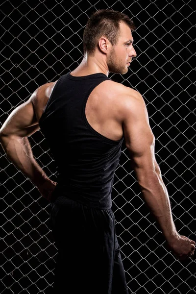Homem Corpo Perfeito Está Mostrando Seu Corpo Perfeito — Fotografia de Stock