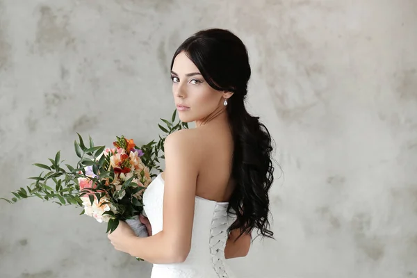 Hermosa Novia Vestido Novia — Foto de Stock