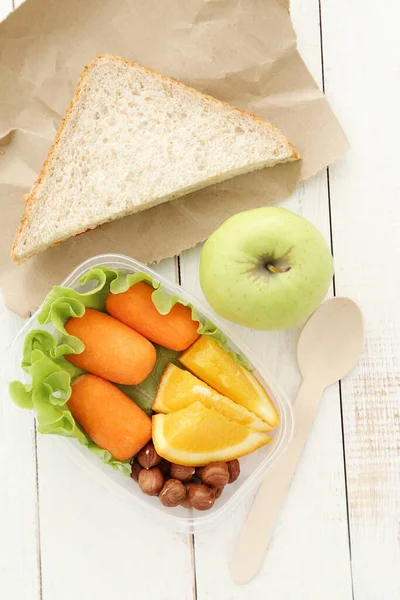 Healthy Food Lunch Box Table — Stock Photo, Image