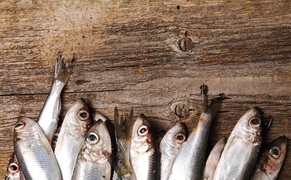 Leckerer Roher Fisch Auf Dem Holztisch — Stockfoto