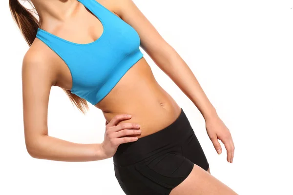 Hermoso Cuerpo Mujer Caucásica Desgaste Fitness —  Fotos de Stock