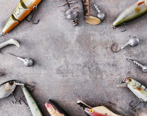 Herramientas Accesorios Pesca Sobre Mesa —  Fotos de Stock