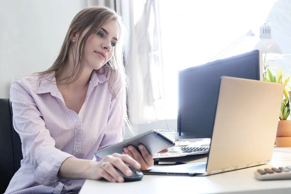 Trabalho Trabalho Menina Escritório — Fotografia de Stock