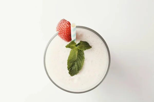Délicieux Milkshake Sur Fond Blanc — Photo