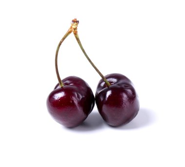 Çilek. Beyaz arkaplanda kiraz