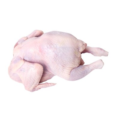 Beyaz arka planda çiğ tavuk