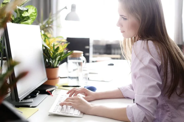 Trabalho Trabalho Menina Escritório — Fotografia de Stock