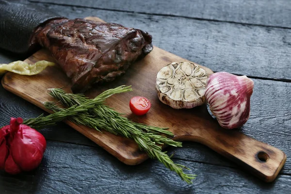 Mat Läckert Kött Bordet — Stockfoto