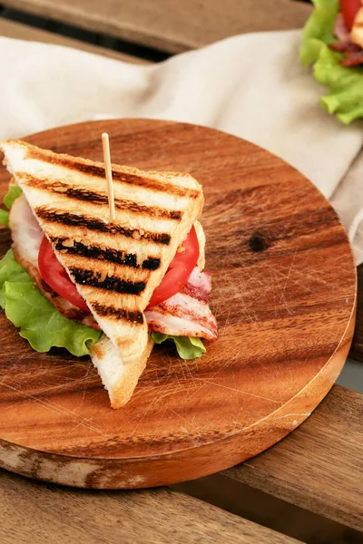 Food Delicious Blt Sandwich Table — Stock Photo, Image