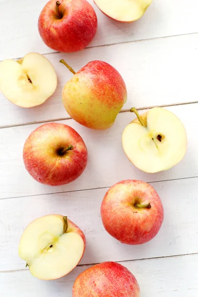 Mat Äpplen Bordet — Stockfoto