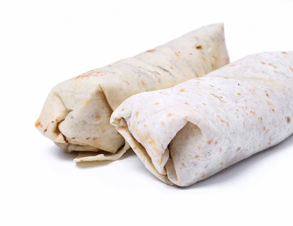 Delicioso Burrito Sobre Fondo Blanco — Foto de Stock