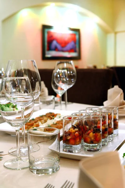 Banquet Table Restaurant Serving Snacks — Stock Photo, Image