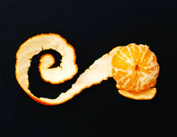 Mandarin Lezat Dengan Latar Belakang Hitam — Stok Foto