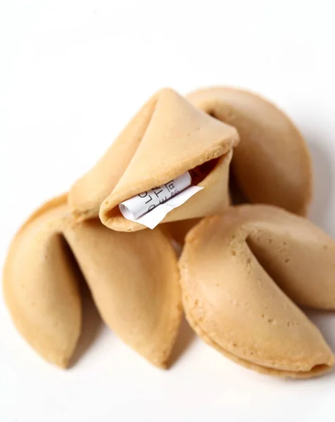 Fortune Cookie White Background — Stock Photo, Image