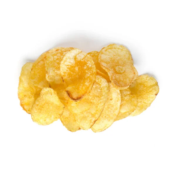 Heerlijke Potato Chips Een Witte Achtergrond — Stockfoto