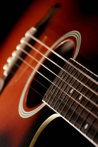 Primer Plano Guitarra Acústica Clásica — Foto de Stock