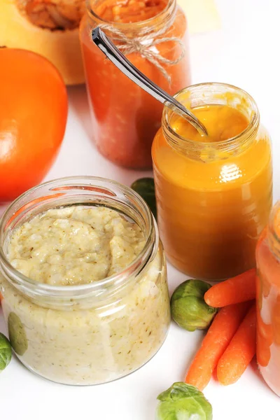 Healthy Baby Food Table — Stock Photo, Image