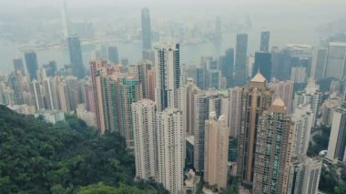 Hong Kong, Çin - şehir ve cadde manzarası 