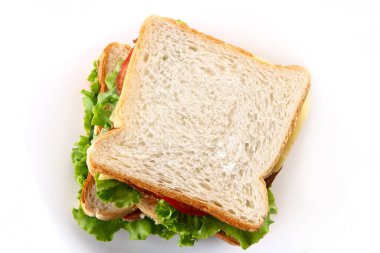 Sebze ve domatesli taze sandviç.