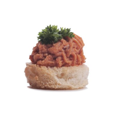 Yiyecekler. Beyaz arka planda nefis aperatifler