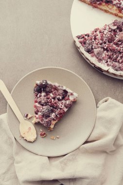 Yiyecekler. Meyveli lezzetli turta.