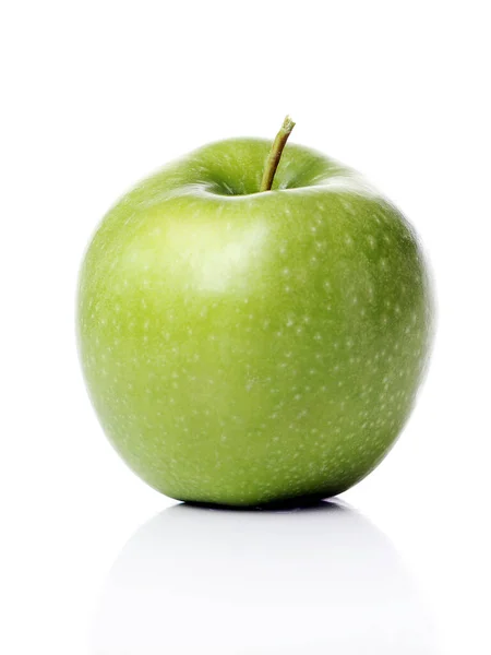 Groene Appel Een Witte Achtergrond — Stockfoto