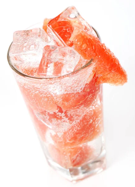 Copo Suco Toranja Quase Congelado Com Gelo — Fotografia de Stock