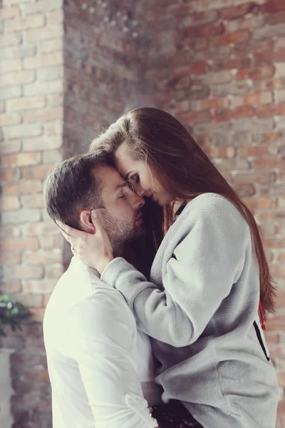 Passion Cute Couple Home — Stock Photo, Image